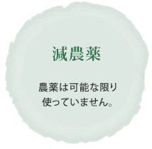 減農薬（農薬は可能な限り使っていません。）